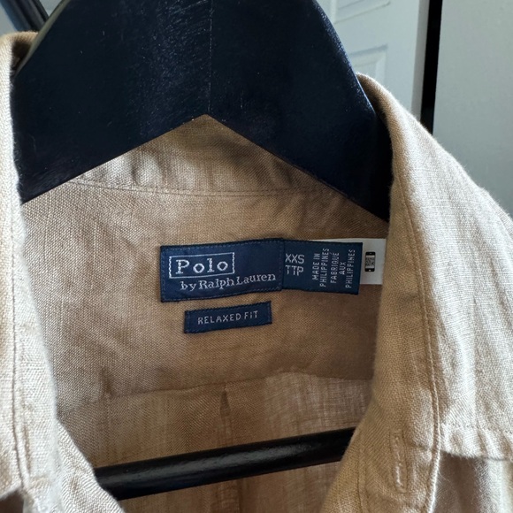 Ralph Lauren Women’s Casual Tan Button Down linen Shirt - Picture 3 of 3